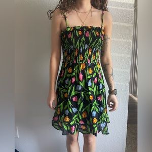 urban outfitters ruffle flower dress